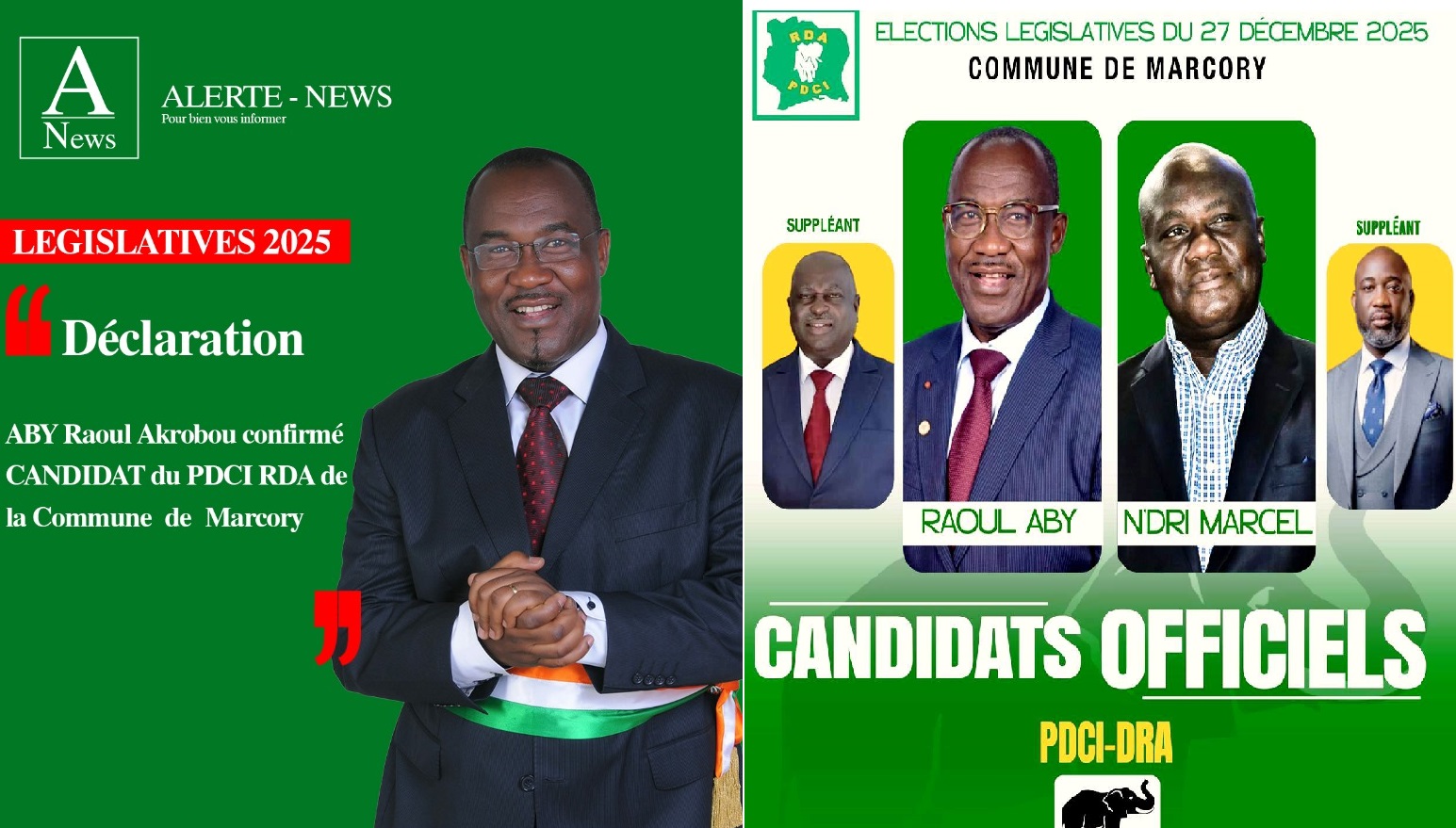 Politique : déclaré candidat officiel du PDCI, Aby Raoul s’adresse à Marcory