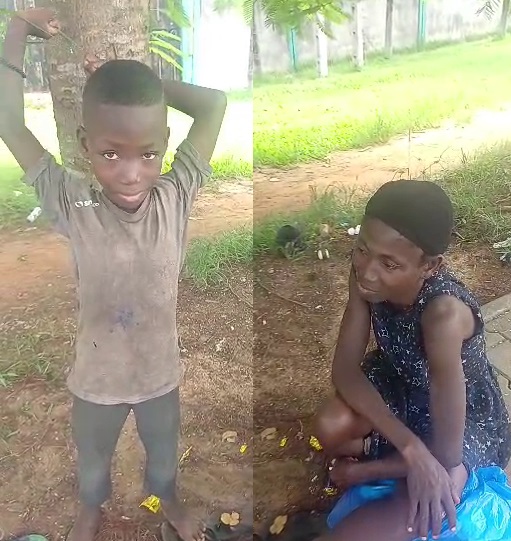 Bingerville: un petit garçon de 7 ans privé des joies de l’enfance et de l’école suit sa mère folle dans les rues  sans domicile
